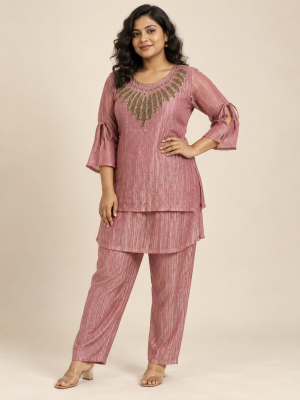 Pink Embellished Co-ord Set model product image 2