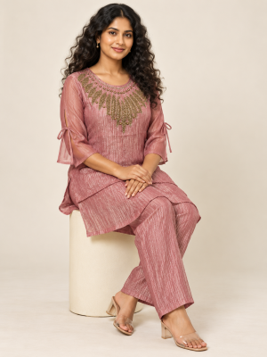 Pink Embellished Co-ord Set model product image 4