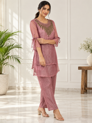 Pink Embellished Co-ord Set model product image 5